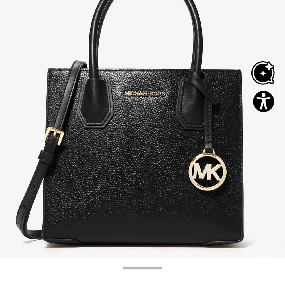 Michael Kors Black Satchel with Gold Accents